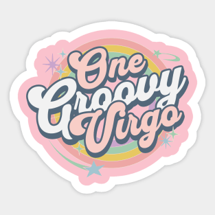 One Groovy Virgo Cute retro Design in Pastel Colors Sticker